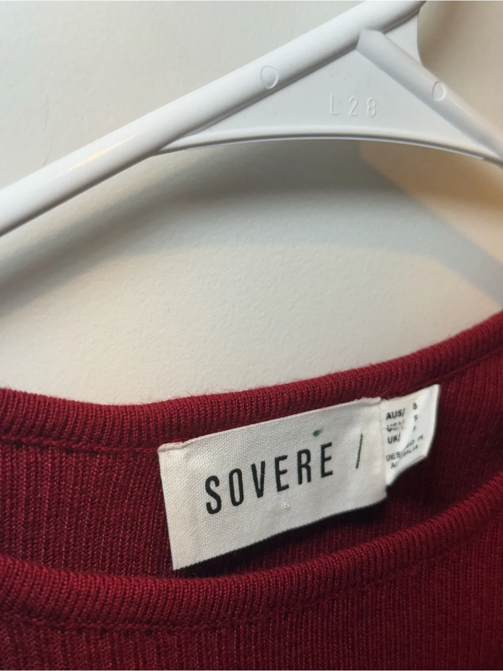 SOVERE Revolve Adrift Long Sleeve Top in Cherry Size Small Ribbed